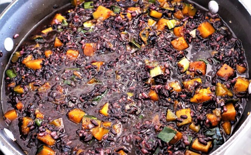Risoto de Arroz Negro com Moranga Kabotcha